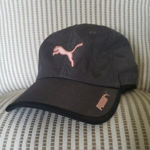Puma Grey Cap with Pink Logo One Size
